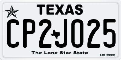 TX license plate CP2JO25