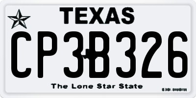 TX license plate CP3B326