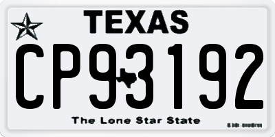 TX license plate CP93192