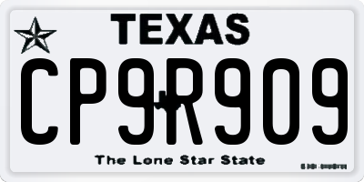 TX license plate CP9R909