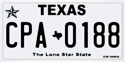 TX license plate CPA0188