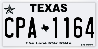 TX license plate CPA1164
