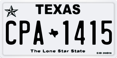 TX license plate CPA1415