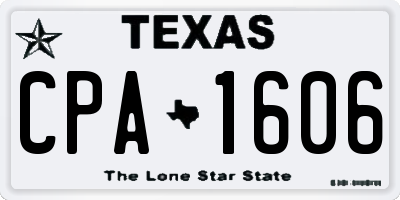 TX license plate CPA1606