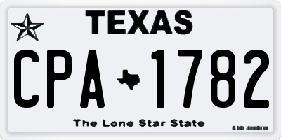 TX license plate CPA1782