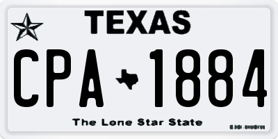 TX license plate CPA1884