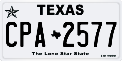 TX license plate CPA2577