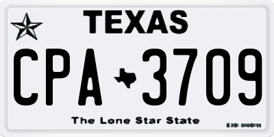 TX license plate CPA3709