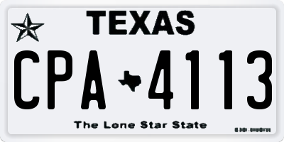 TX license plate CPA4113