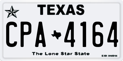 TX license plate CPA4164