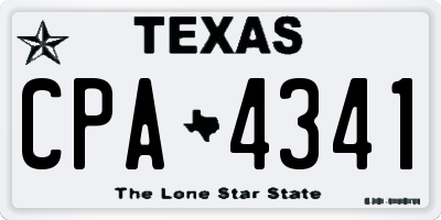 TX license plate CPA4341