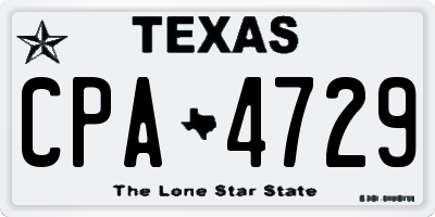 TX license plate CPA4729