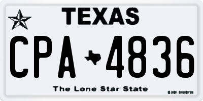 TX license plate CPA4836