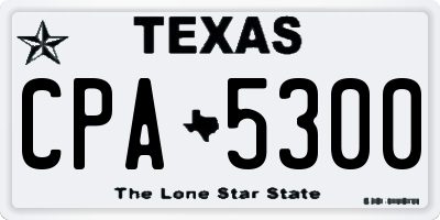 TX license plate CPA5300