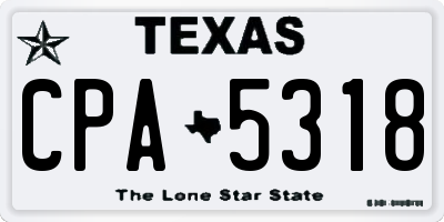 TX license plate CPA5318