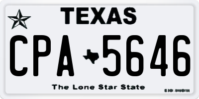 TX license plate CPA5646