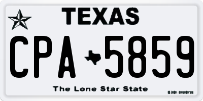 TX license plate CPA5859