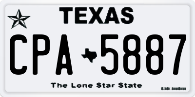 TX license plate CPA5887
