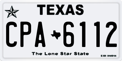 TX license plate CPA6112