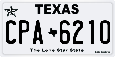 TX license plate CPA6210