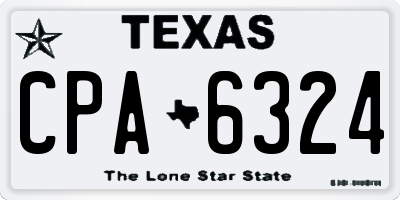 TX license plate CPA6324