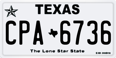 TX license plate CPA6736
