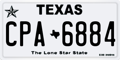 TX license plate CPA6884