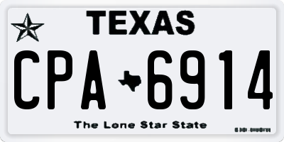 TX license plate CPA6914