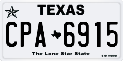 TX license plate CPA6915