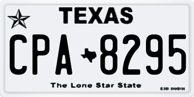 TX license plate CPA8295