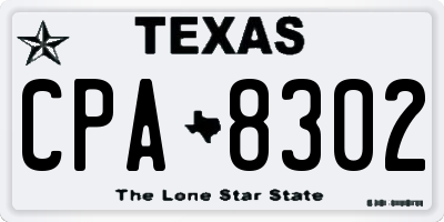 TX license plate CPA8302