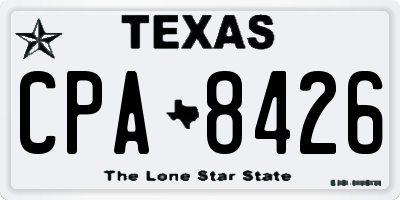 TX license plate CPA8426