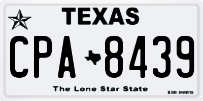 TX license plate CPA8439
