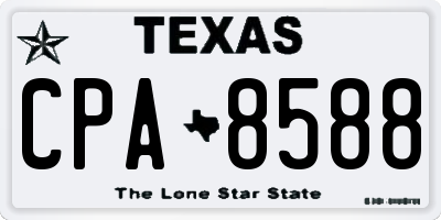 TX license plate CPA8588