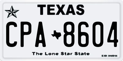 TX license plate CPA8604