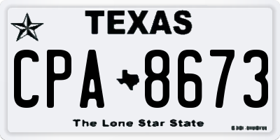 TX license plate CPA8673