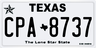 TX license plate CPA8737