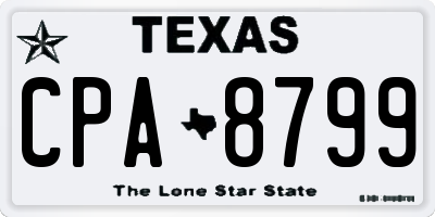 TX license plate CPA8799