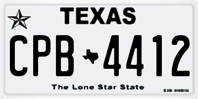 TX license plate CPB4412