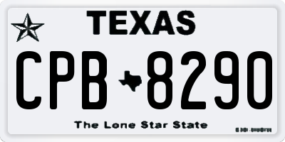 TX license plate CPB8290