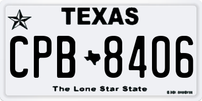 TX license plate CPB8406