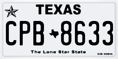 TX license plate CPB8633