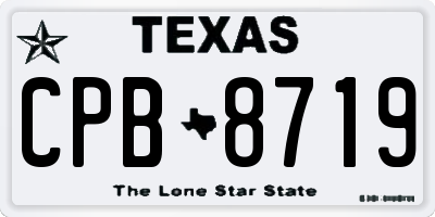 TX license plate CPB8719