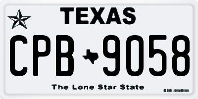 TX license plate CPB9058
