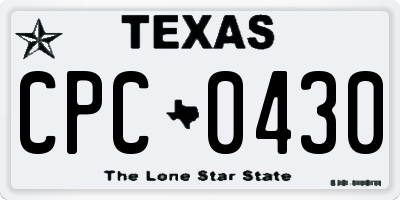 TX license plate CPC0430