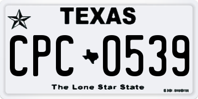 TX license plate CPC0539