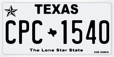 TX license plate CPC1540