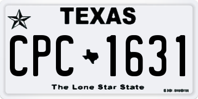 TX license plate CPC1631