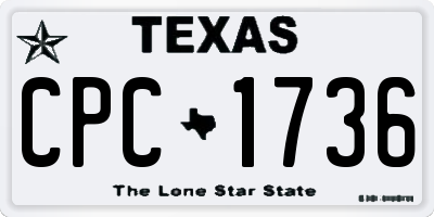 TX license plate CPC1736