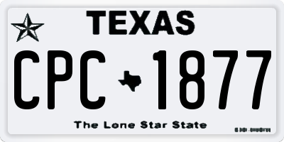TX license plate CPC1877